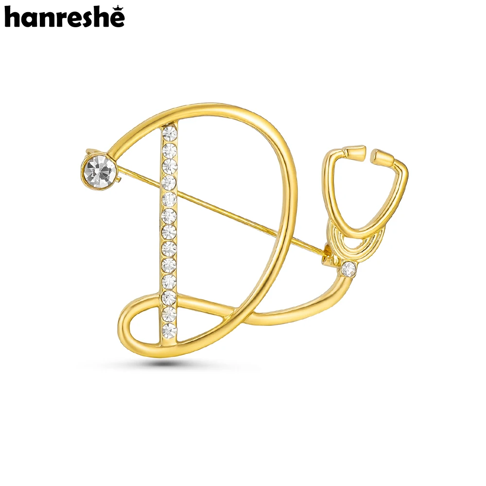 

Hanreshe Creative “D” Word Stethoscope Pin Inlaid Crystal Medical Brooch Lapel Backpack Badge Jewelry for Doctor Nurse Gifts