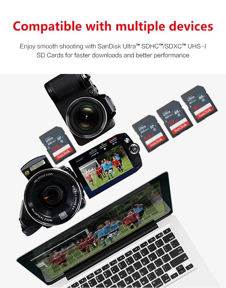 High-Speed SanDisk SDHC/SDXC Memory Card - Up to 256GB Flash Storage
