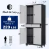 Metal Garage Storage Cabinet with Locking Doors and Adjustable Shelves, Rolling Tool Storage Cabinet with 4 Wheels and 1 Drawer 3