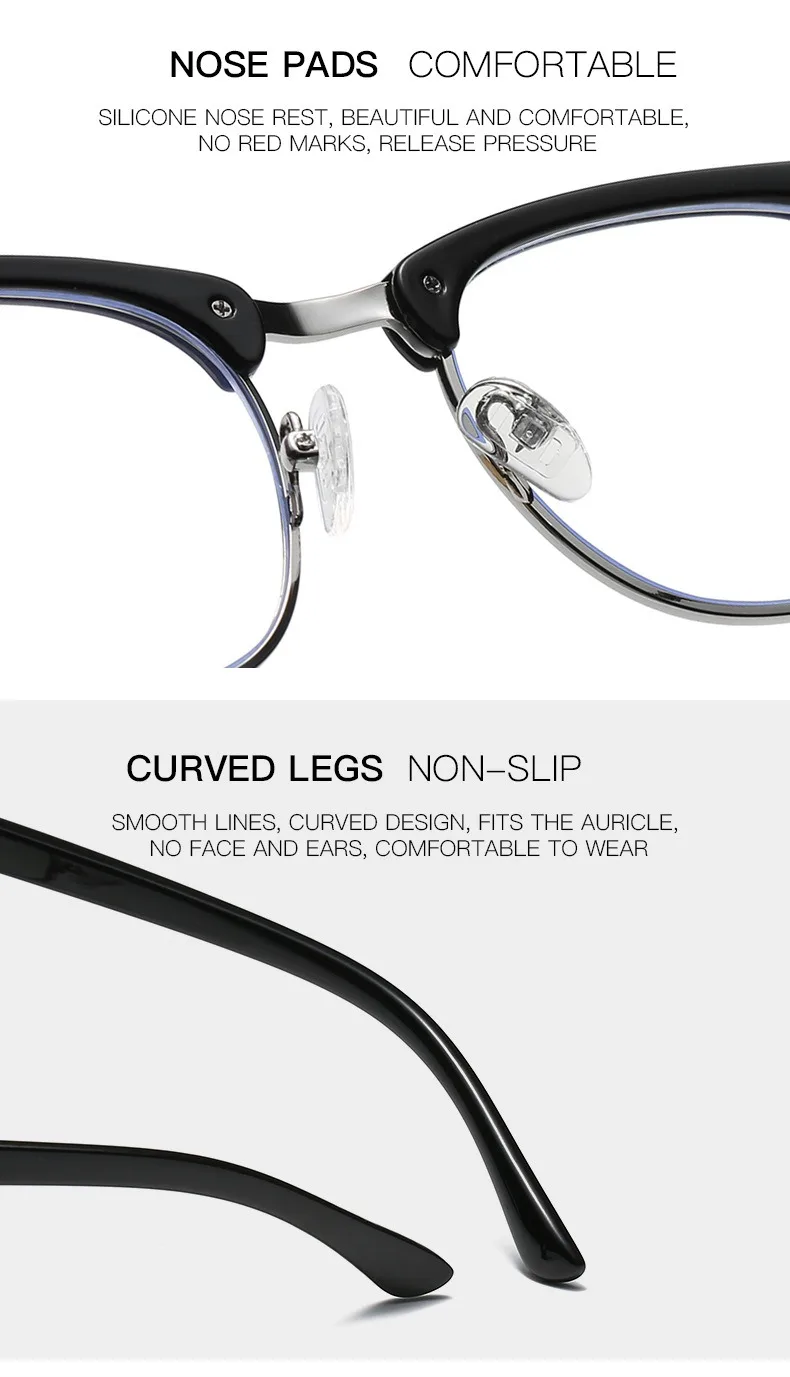 1 stücke Männer Retro Anti Blaulicht Computer Brille Lese-und Gaming-Brille – Detail 12