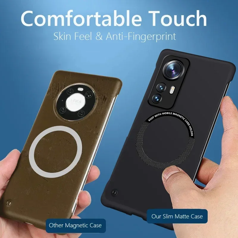Luxury Frameless Magnetic Matte Phone Case Cover - Hard PC Thin Back Design