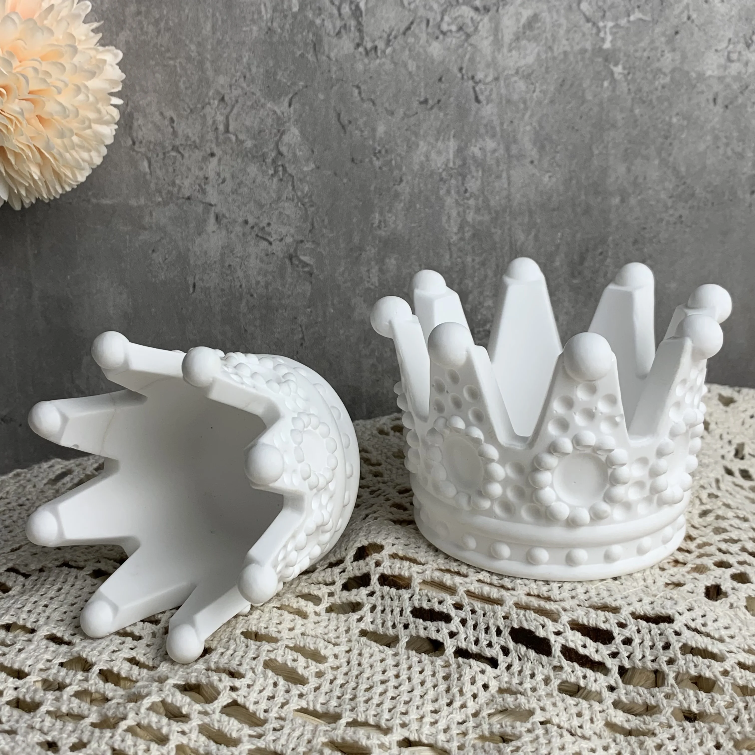 Crystal Crown Candlestick Silicone Mould Handmade Resin Plaster Aromatherapy Candle Holder Mold Jewelry Box Home Decoration silicone mold