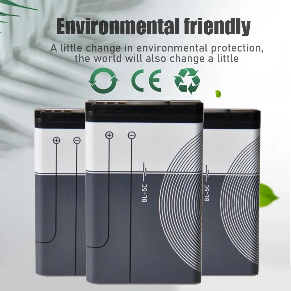 Rechargeable 3.7V 1020mAh BL-5C Lithium Batteries - 1/10 Pack