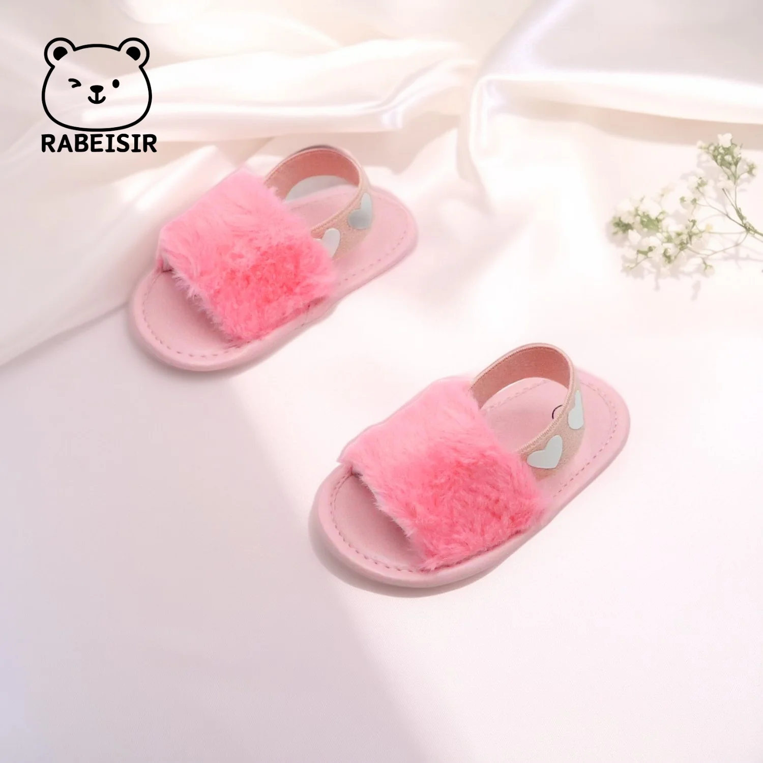 【Quality】 Baby girl winter breathable front shoes cute plush toddler shoes baby shoes.