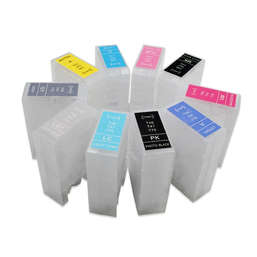 Cartucho de Tinta Recarregáveis para Impressoras Epson Surecolor Nenhum Chip ou Chip Reconjunto T46s T46y T47a Sc-p700 Sc-p900 P700 P900 Europa - Imagem 5