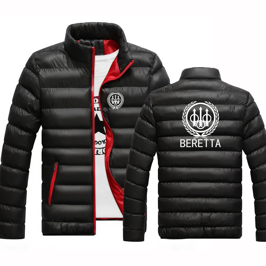 

2023 New Beretta Firearms Printed Men Winter Thickened Warm Cardigan Zipper Down Jacket Comfortable Harajuku Casual Fashion Coat