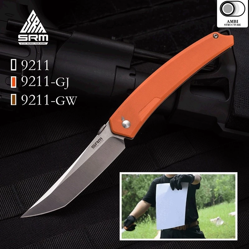 SRM92119202AXISSystemPocketFoldingKnifeBladeSurvivalJackknife