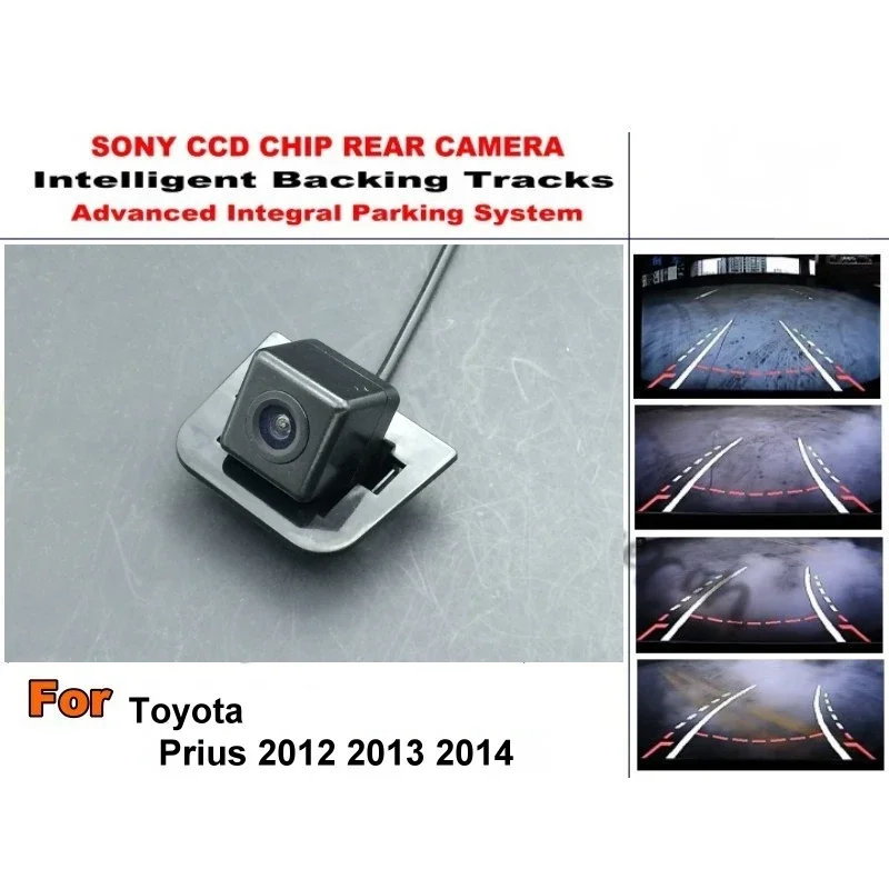 

For For Toyota Prius 2012 2013 2014 HD CCD Intelligent Dynamic Tracks Rear View Reverse Backup Trajectory Camera Night Vision