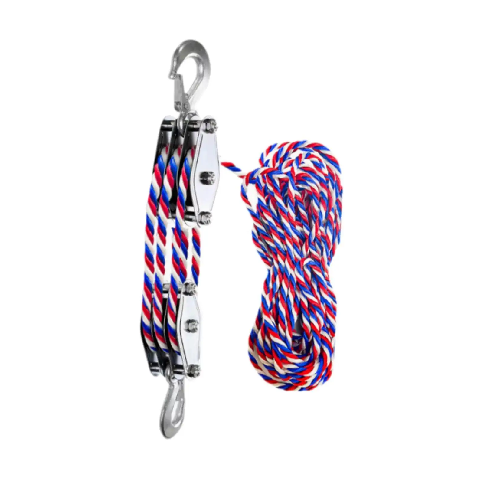 Block and Tackle Pulley System with 15 M Rope 1100lbs Rope Hoist Pulley System for Warehouse Lifting Objects Utility Accessories