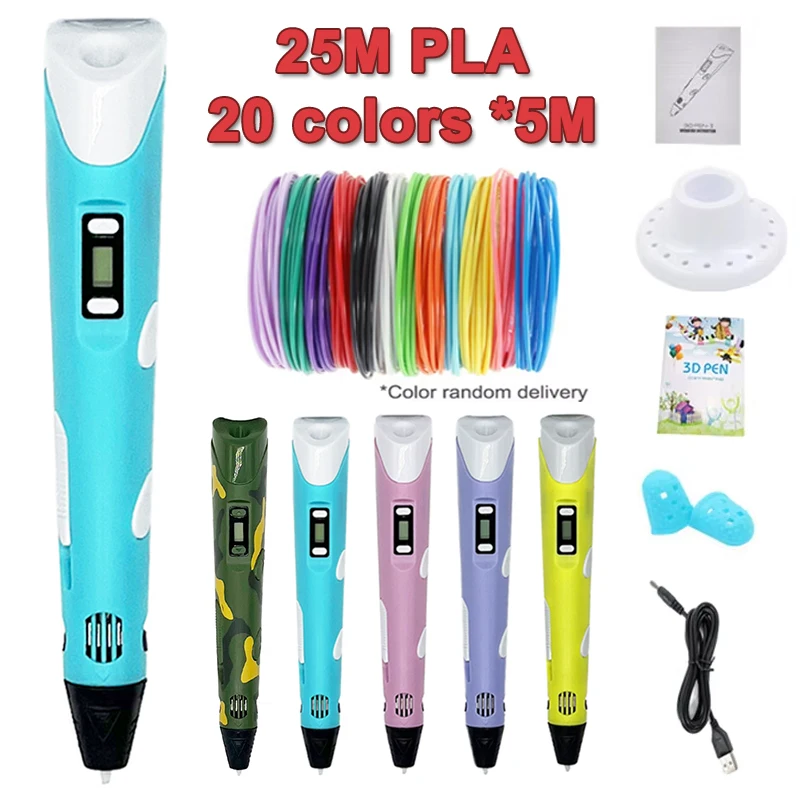 3D Printing Pen Magic 3D Pen LED Screen DIY 3D Printing Pen PLA Filament Creative Toy Gift For Kids Design Drawing Printer Creative Toy