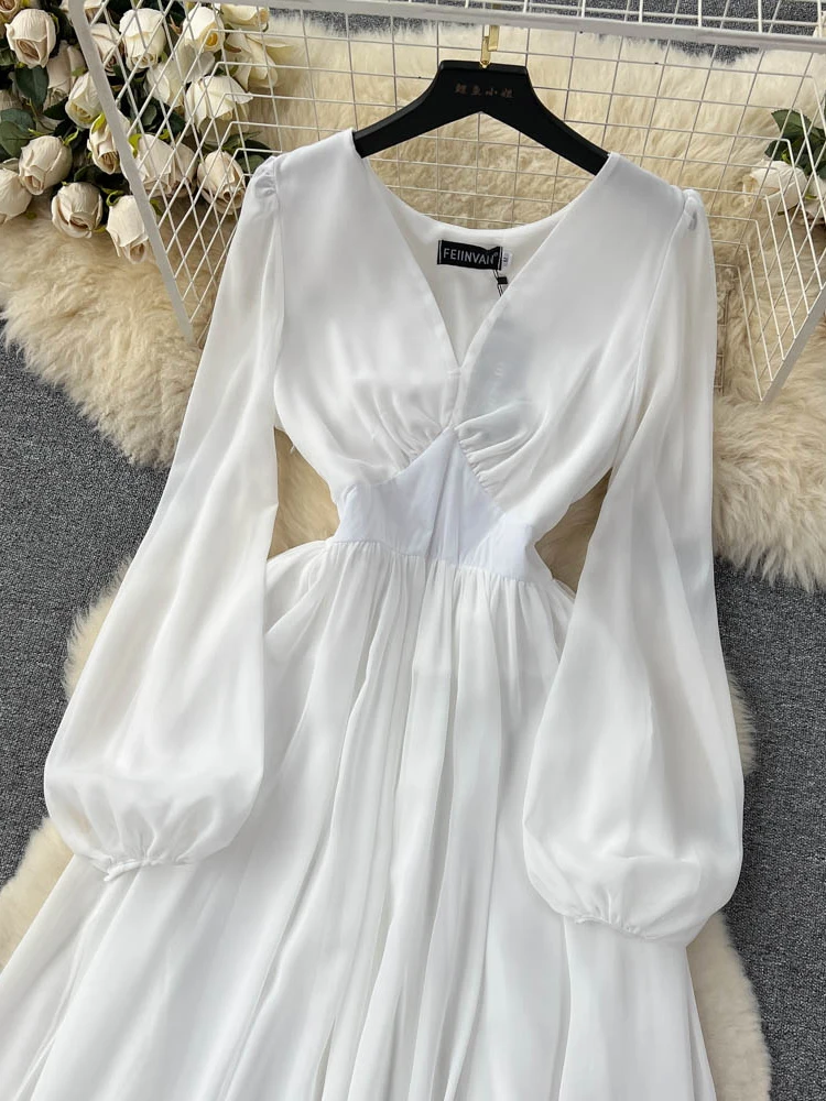 Women White Mesh Dress Spring Summer Sexy V-neck Lantern Long Sleeve Sheer Long Dresses Ladies Elegant A-line Party Long Robe - AliExpress 200000345 Women White Mesh Dress Spring Summer Sexy V-neck Lantern Long Sleeve Sheer Long Dresses Ladies Elegant A-line Party Long Robe - AliExpress 200000345