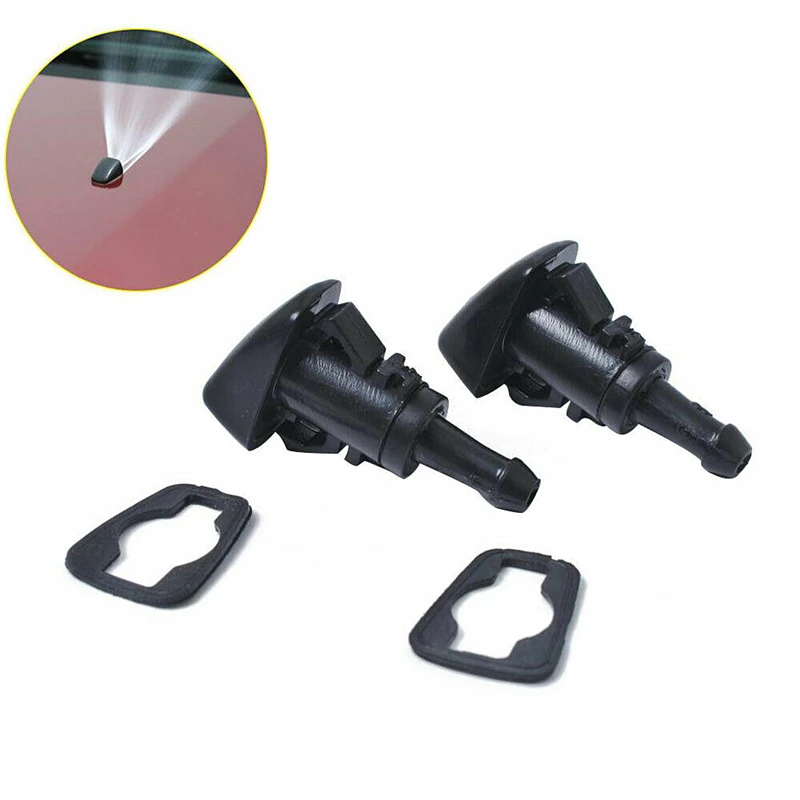 

2 Pcs Black Car Windshield Washer Wiper Water Spray Nozzle Auto Accessories For Chrysler 300 Dodge Avenger Jeep Compass Ram 1500