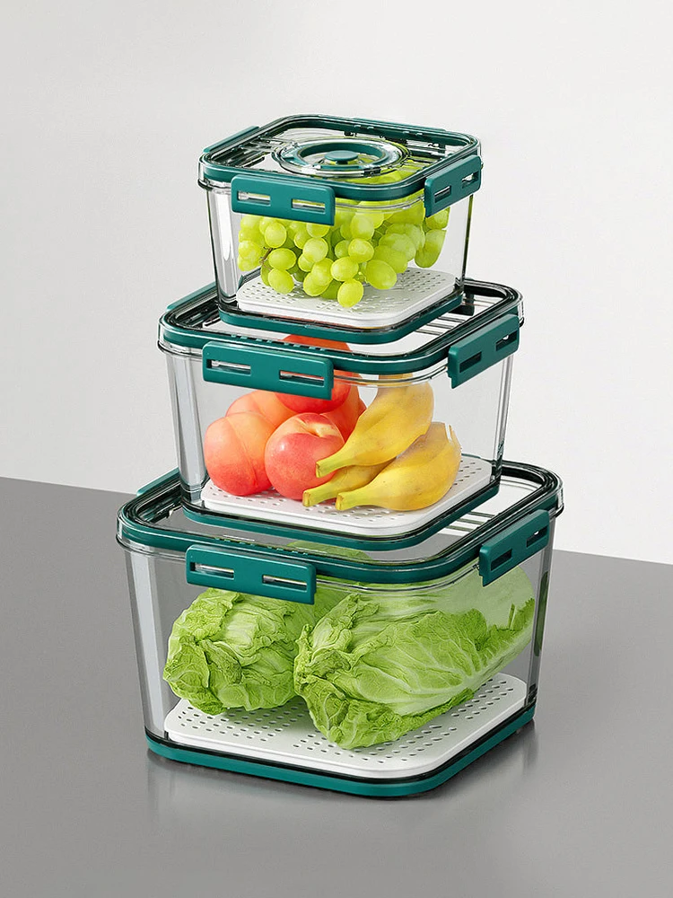 5pcs Refrigerator Storage Bins, 35oz Glass Food Storage Containers