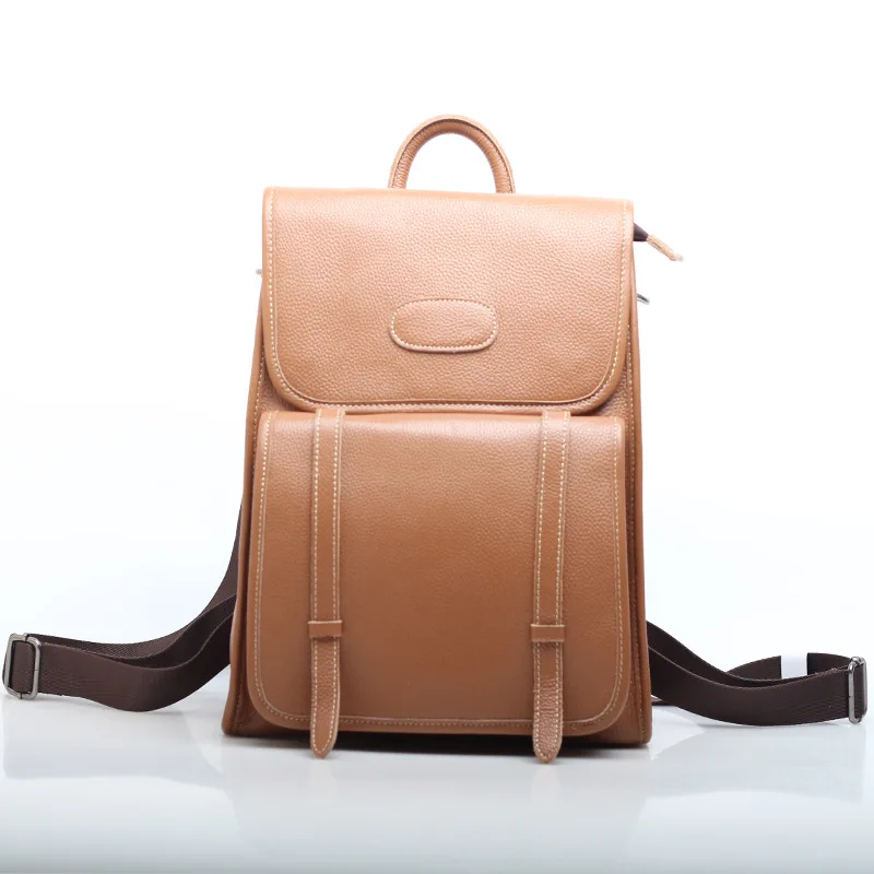 

Unisex Genuine Leather Large Soft Backpack Laptop Bag