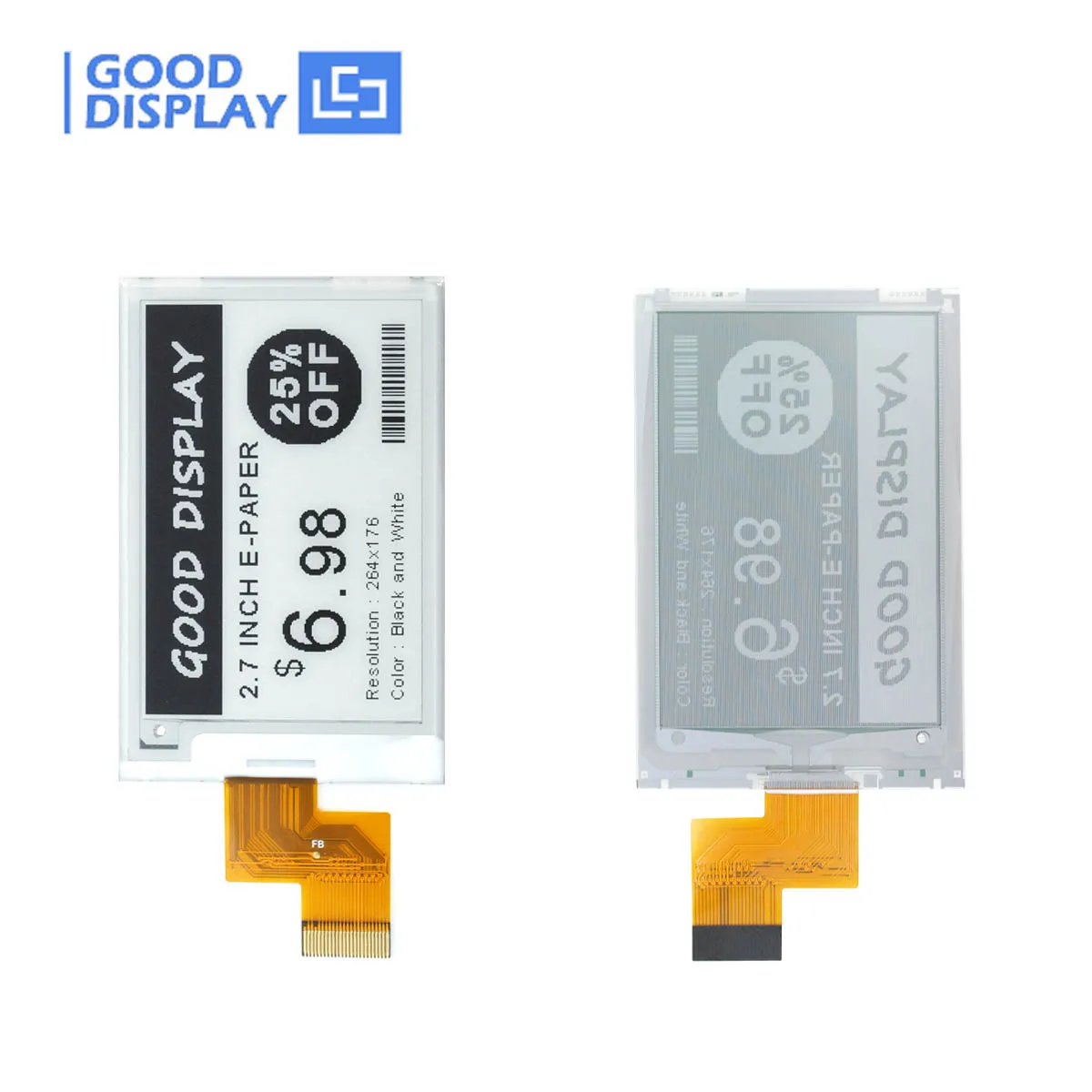Tela de Eink 2.7 Polegada Spi Interface 296x152 Eletrônico Eink Display e Epd Chapéu Gdey027t91 - Imagem 5