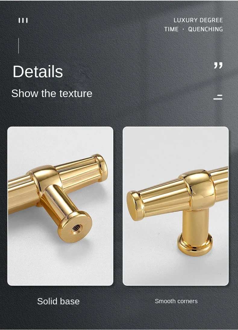 Description Picture 4 of itemKitchen Cabinet Gold Knob and Handle Nordic Desk Drawer Pull Cupboard Door Knobs Zinc Alloy Furniture Hardware Door Pulls