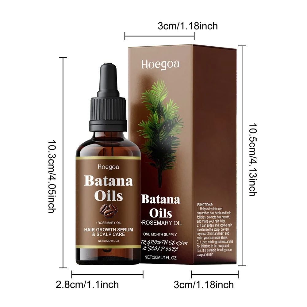 1-5Pcs 30ml Batana Rosemary Mint Scalp Hair Strengthening Oil Biotin Essential Oils Nourishing Treatment Split Ends Dry All Type hair growth oil,hair oil,hair essence oil