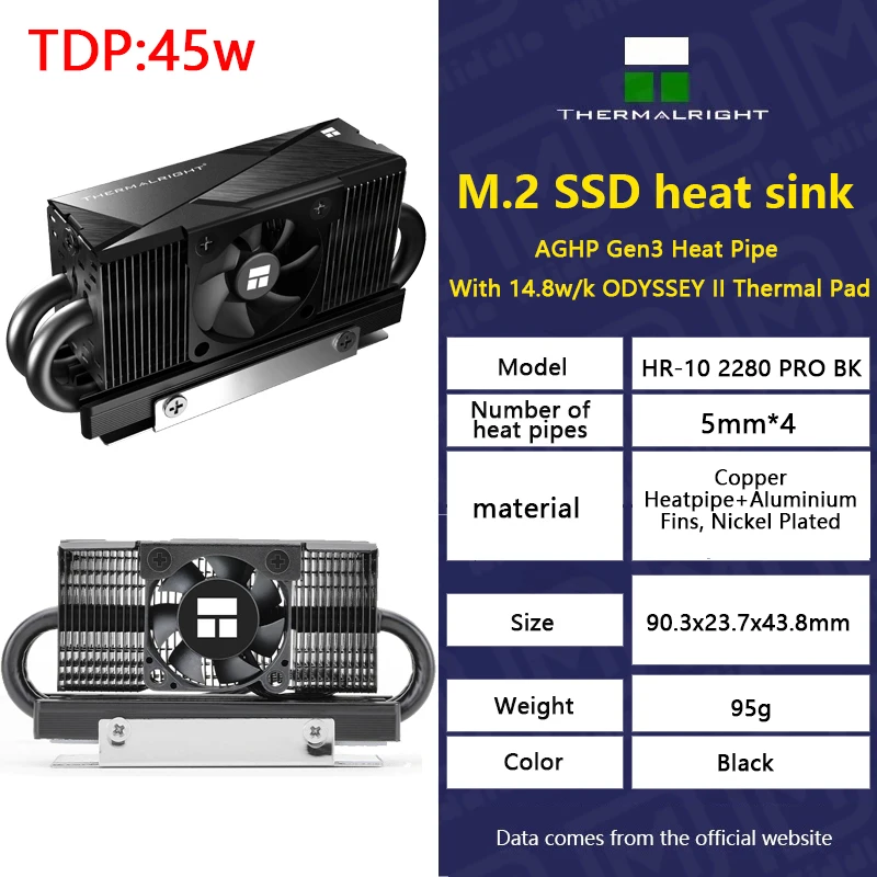 Радиатор-прокладка для радиатора Thermalright, черный твердотельный накопитель M.2