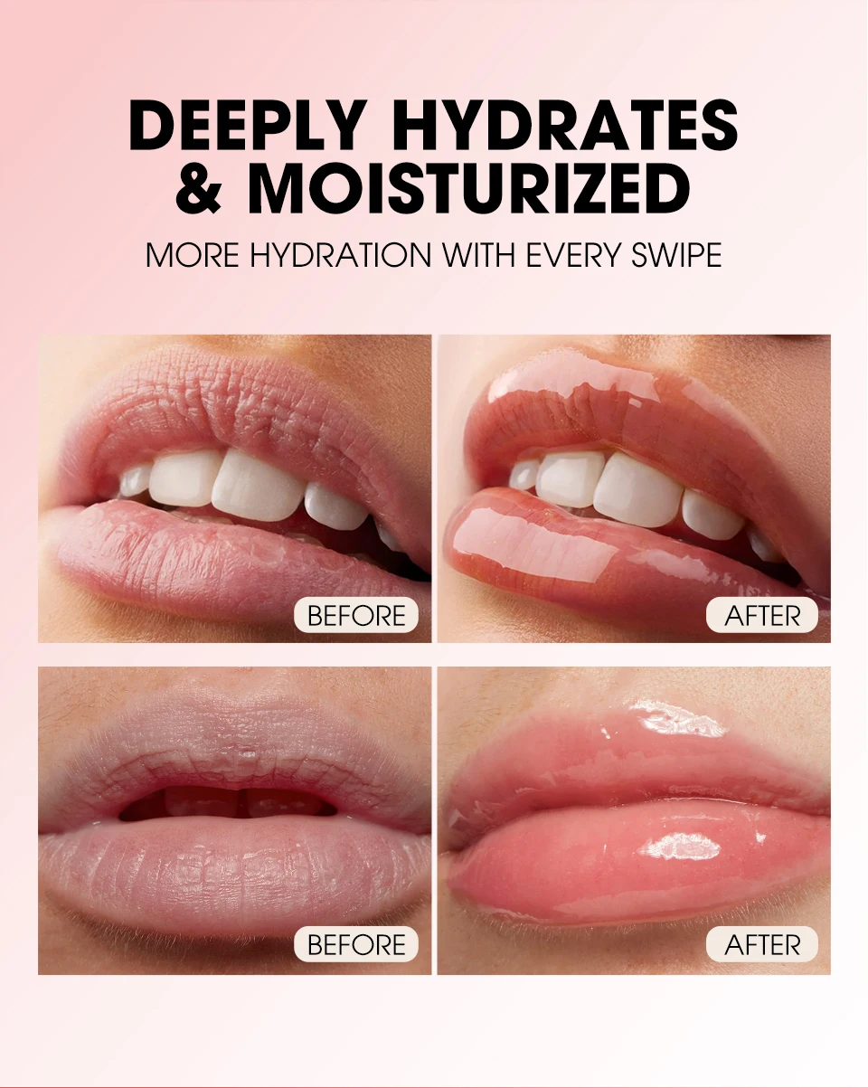 Description Picture 3 of itemHydrating Lip Oil, Shiny Tinted Lip Gloss, Moisturizing Liquid Lip Balm, Non-Sticky, Assorted Colors, Make up for woman