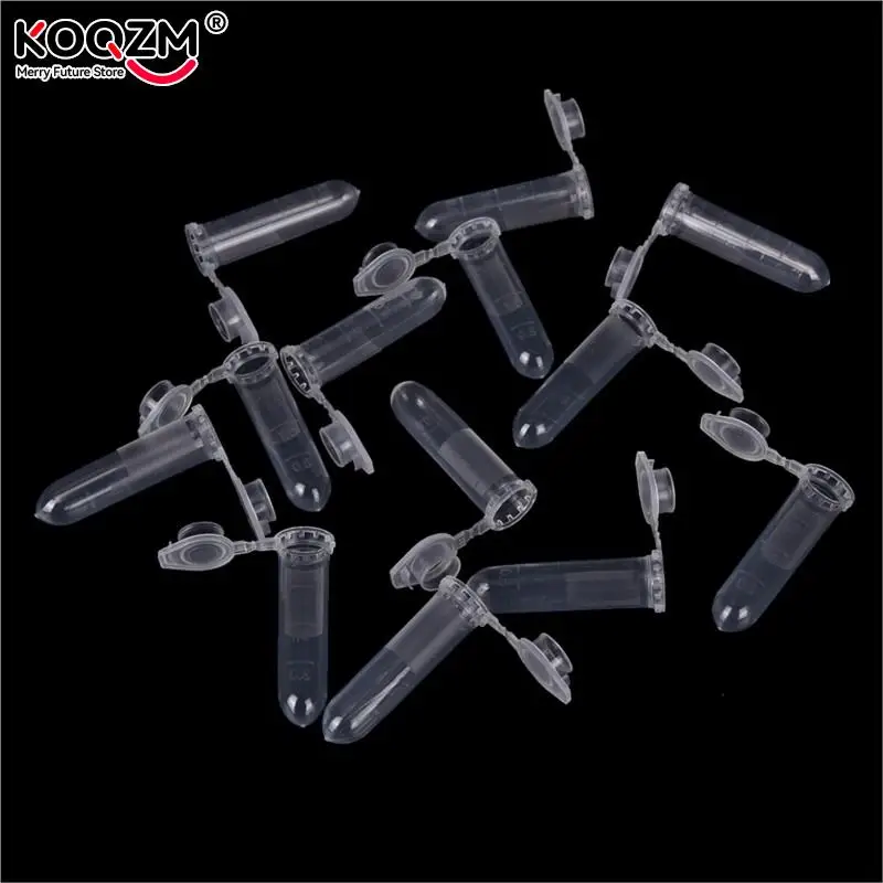 100Pcs Micro Centrifuge Tube Test Tubing Vial Clear Plastic Vials Container Snap Cap For Laboratory Sample Specimen Supplies 2ML