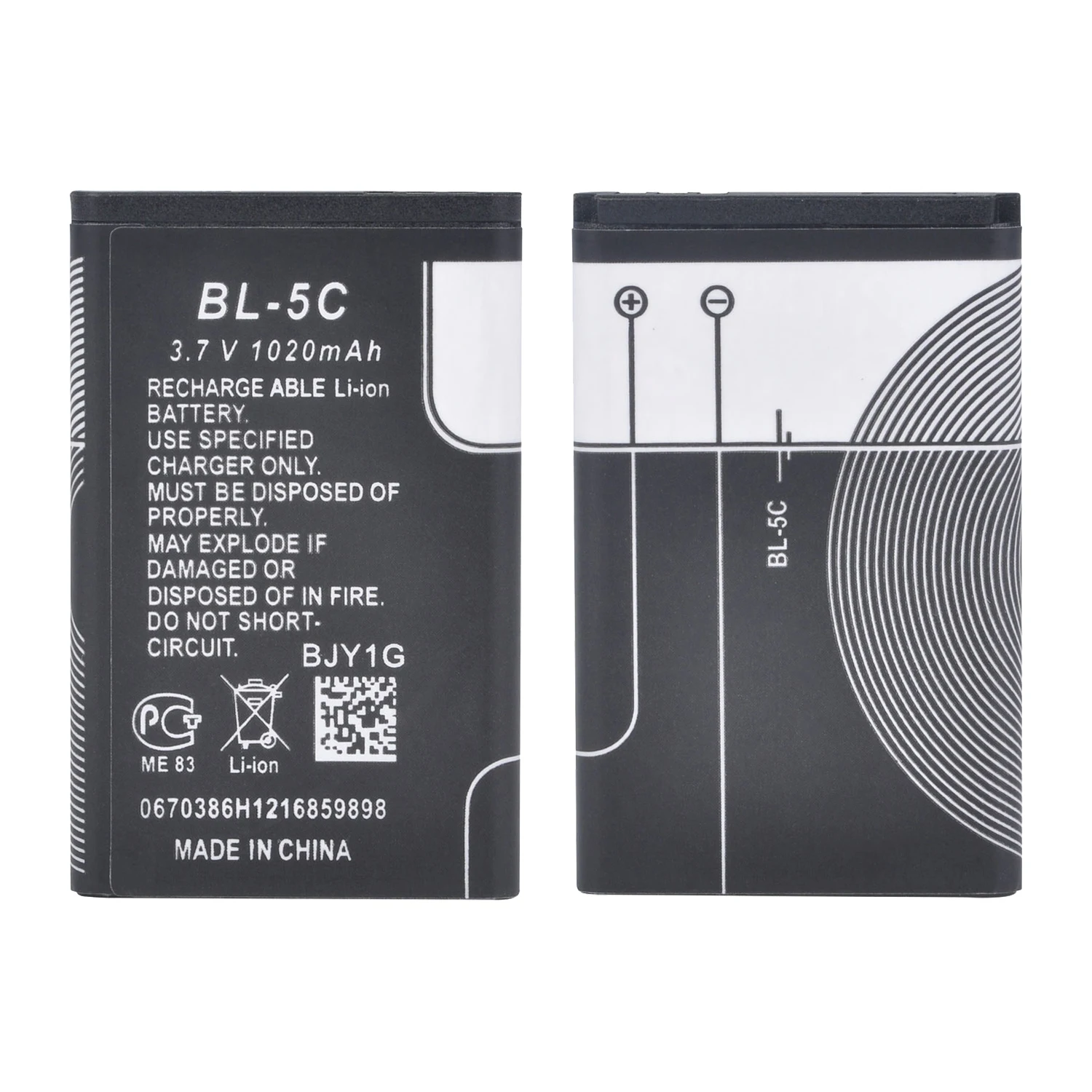 1020Mah Bl-5C Batteria Ricaricabile Per Nokia Per Uso Domestico Portatile Radio 2610 1100 1110 1112 1116 6230 6630 N70 N71 N72 N91 E60