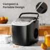 Countertop Ice Maker Machine, with Handle, 27lbs/24Hrs, 6Mins/9 Pcs ice Cubes, Countertop, Self-Cleaning with Ice Basket/Scoop 6