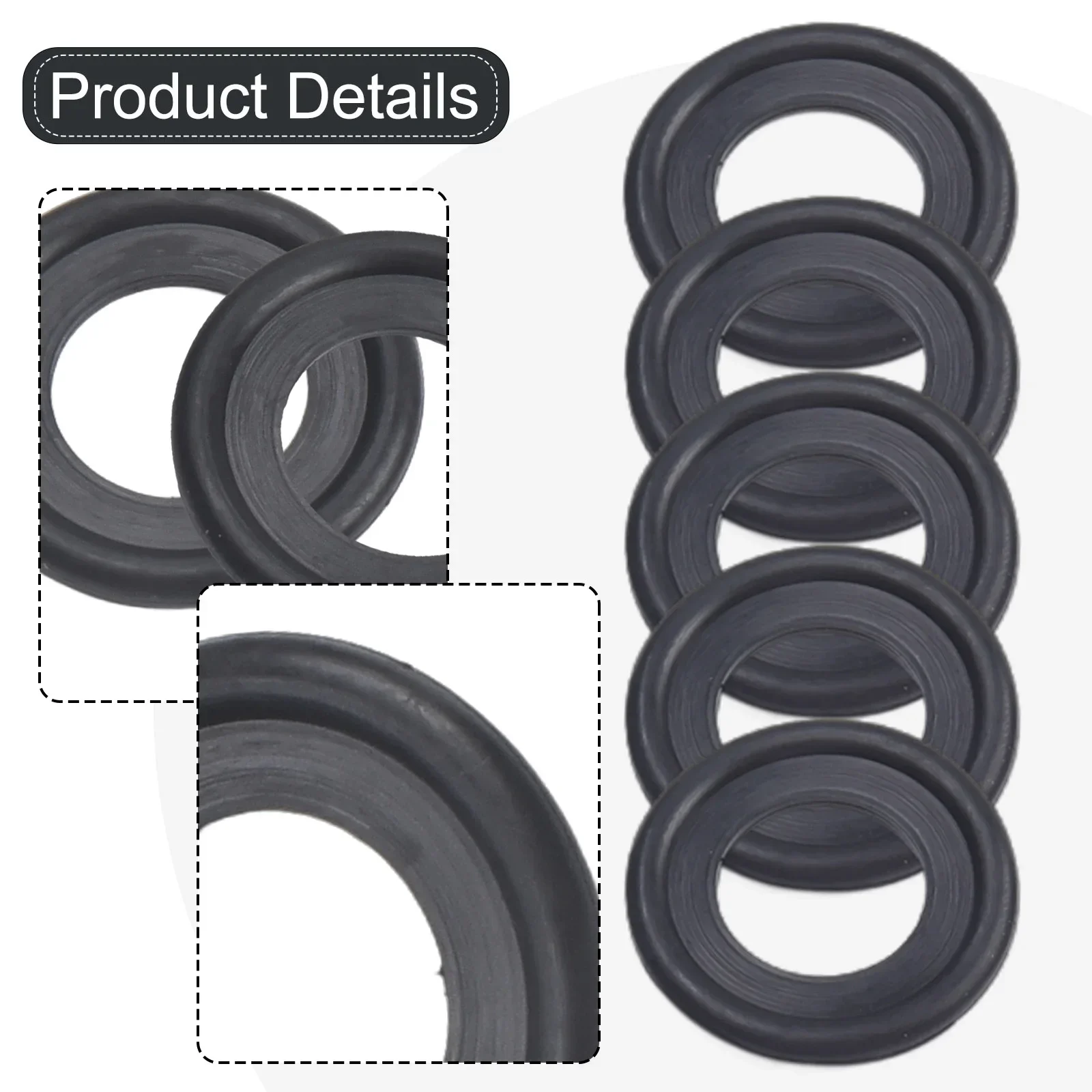 thumbnail image 2 of 10Pcs Black Rubber Oil Drain Plug Gaske Washer Replacement For GM 2 of 12