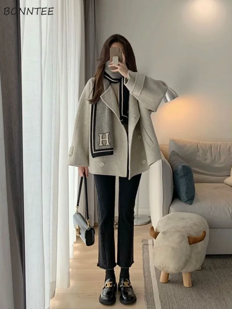 Blends Women Korean Style Office Ladies Elegant Pure Color Casual New