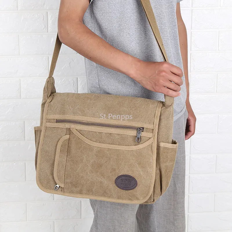 Horizontal Shoulder Bag Men Canvas Cross Shoulder Bag Men Mens Bags