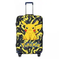 Custom Cute Pokemon Pikachu Luggage Cover Protector Washable Travel Suitcase Covers 1