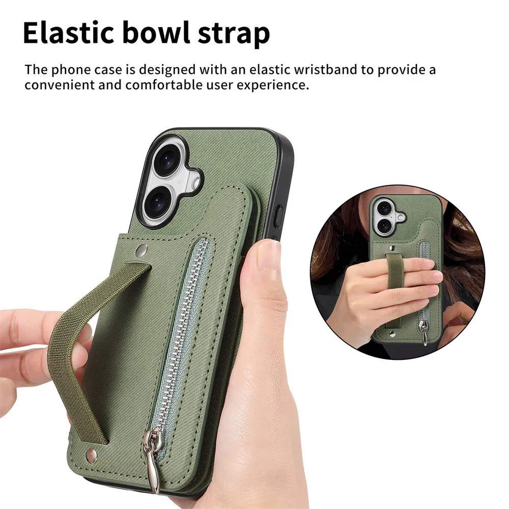 Leather RFID Zipper Back Case Cover