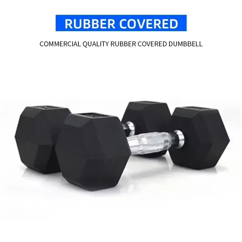 Commercial Fitness Equipment Round Steel Core Rubber Weight Lifting Gym Hex Dumbbell Set Hexagonal Dumbbells for Sale