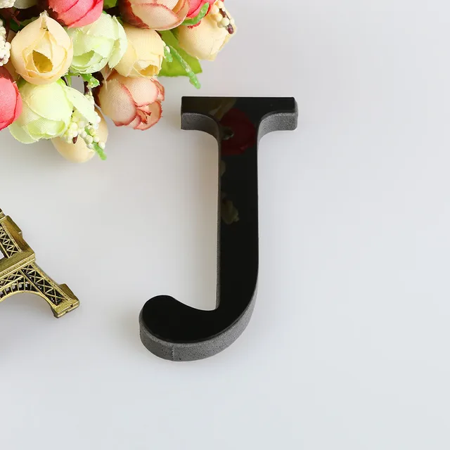 3D Acrylic Wall Ornaments Black Alphabet 43