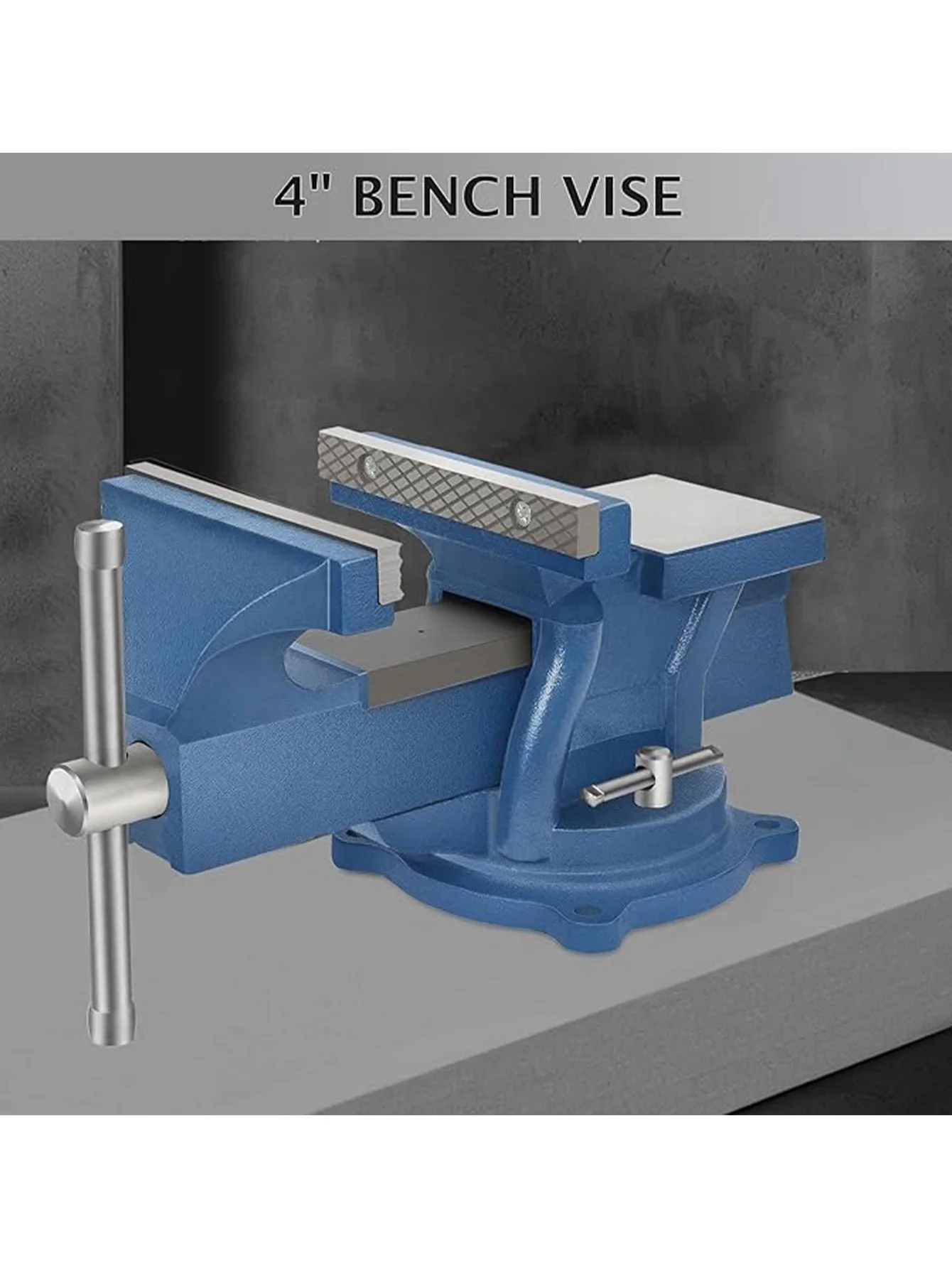 4 Inch Bench Vise Heavy Lock Down Duty Clamps Precision 4 Inch Jaw Width 360° Swivel Base CNC Vise Work Bench For Woodworking Mi 3