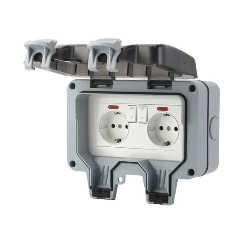 

Secure Electrical Socket Box with Lockable Cover Outlet Box for Garden & Garage