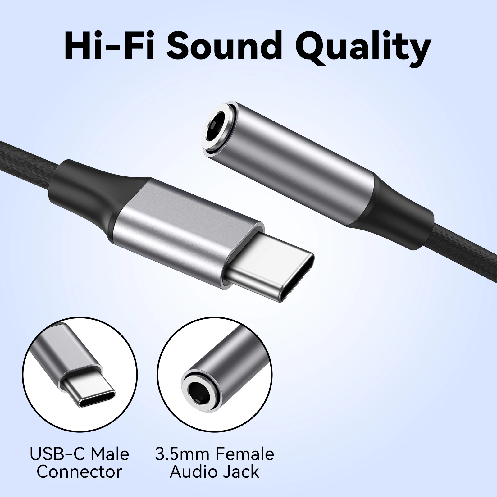 รูปสินค้า อะแดปเตอร์แปลง USB-C เป็น 3.5 มม. สำหรับหูฟัง