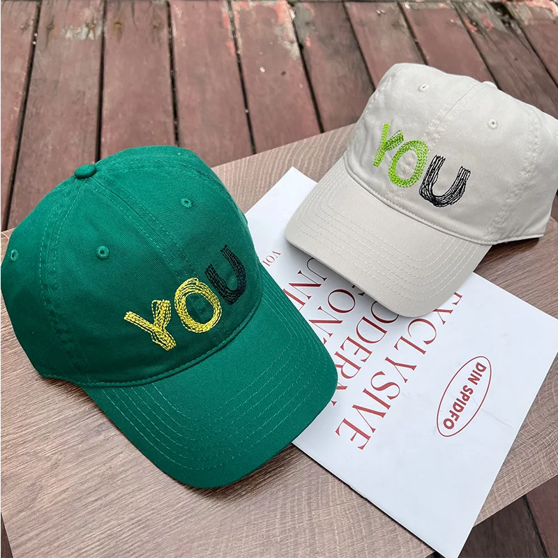 

New Letter Embroidered Baseball Cap Women Versatile Couple Curved-brimmed Soft Top Hat Summer Casual Men Adjustable Hip-Hop Hats