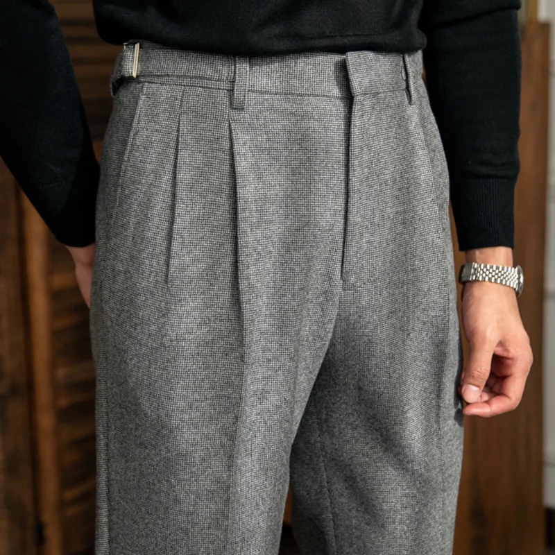 2022 High Quality Trouser Pant For Man Office Trouser Men Business Casual Pant British Social Club Outfits Pantalones Hombre 2