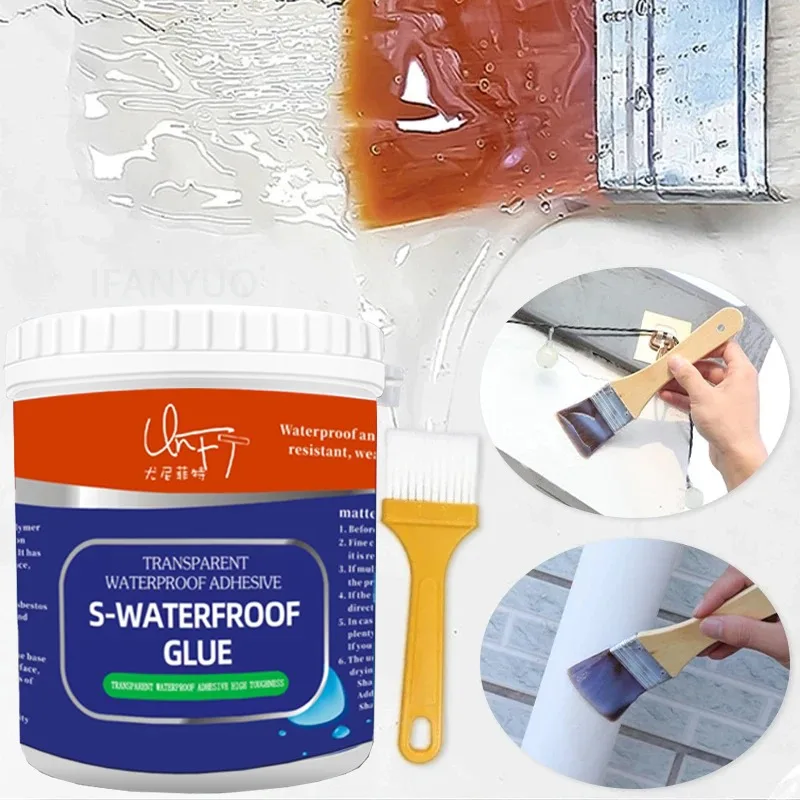 300g Transparent Waterproof Sealant Adhesive for Exterior Walls Leak Proof Coating Bathroom Floor Crack Sealing Mold Proof Coat waterproof sealant