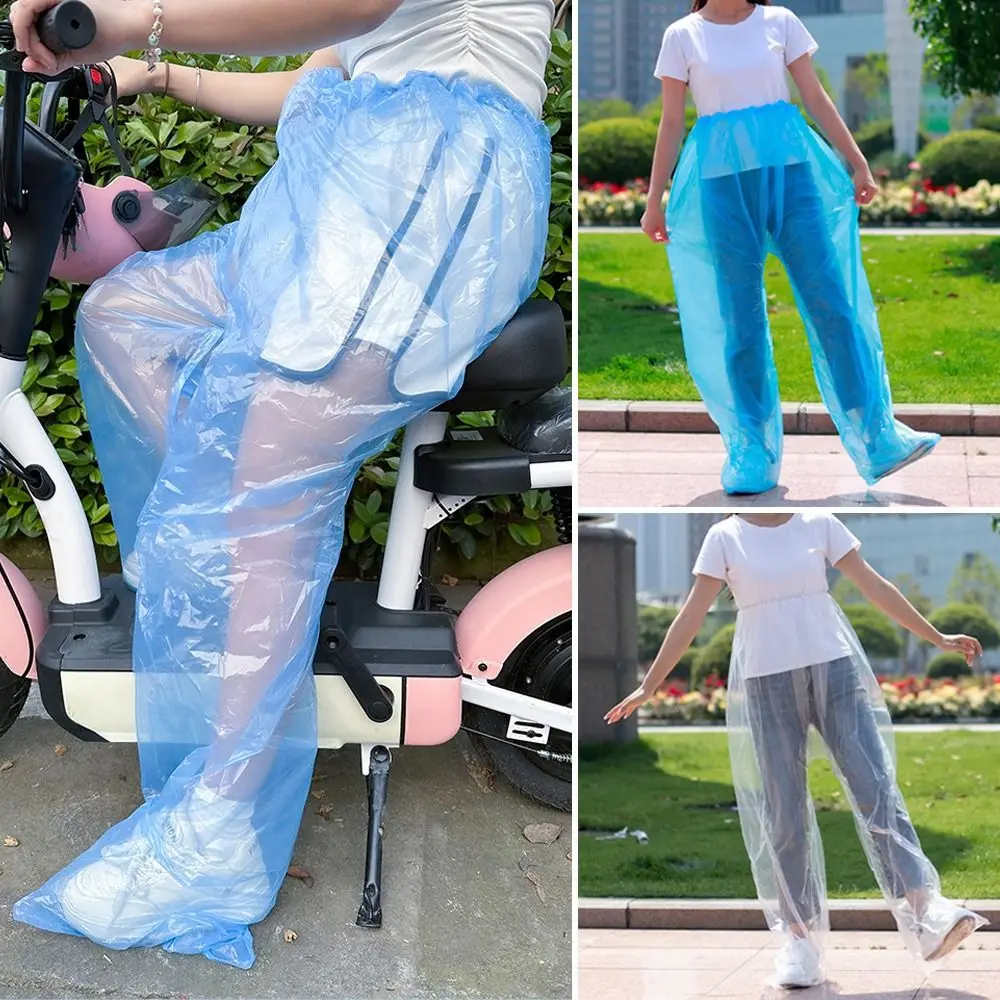 Portable Transparent Disposable Raincoat Thickened Waterproof Foot Wrap Rainpants Oil Resistant Foot Sealing Rain Pants raincoat poncho disposable rain pants