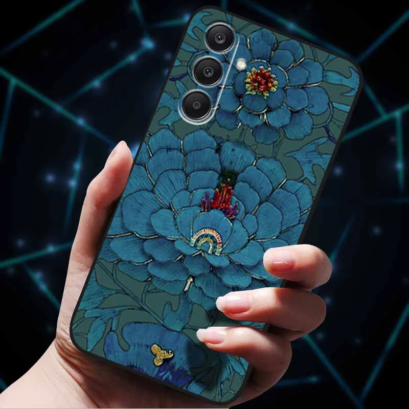 3D Floral Embossed Soft Silicone Phone Case - Elegant Back Cover Shell