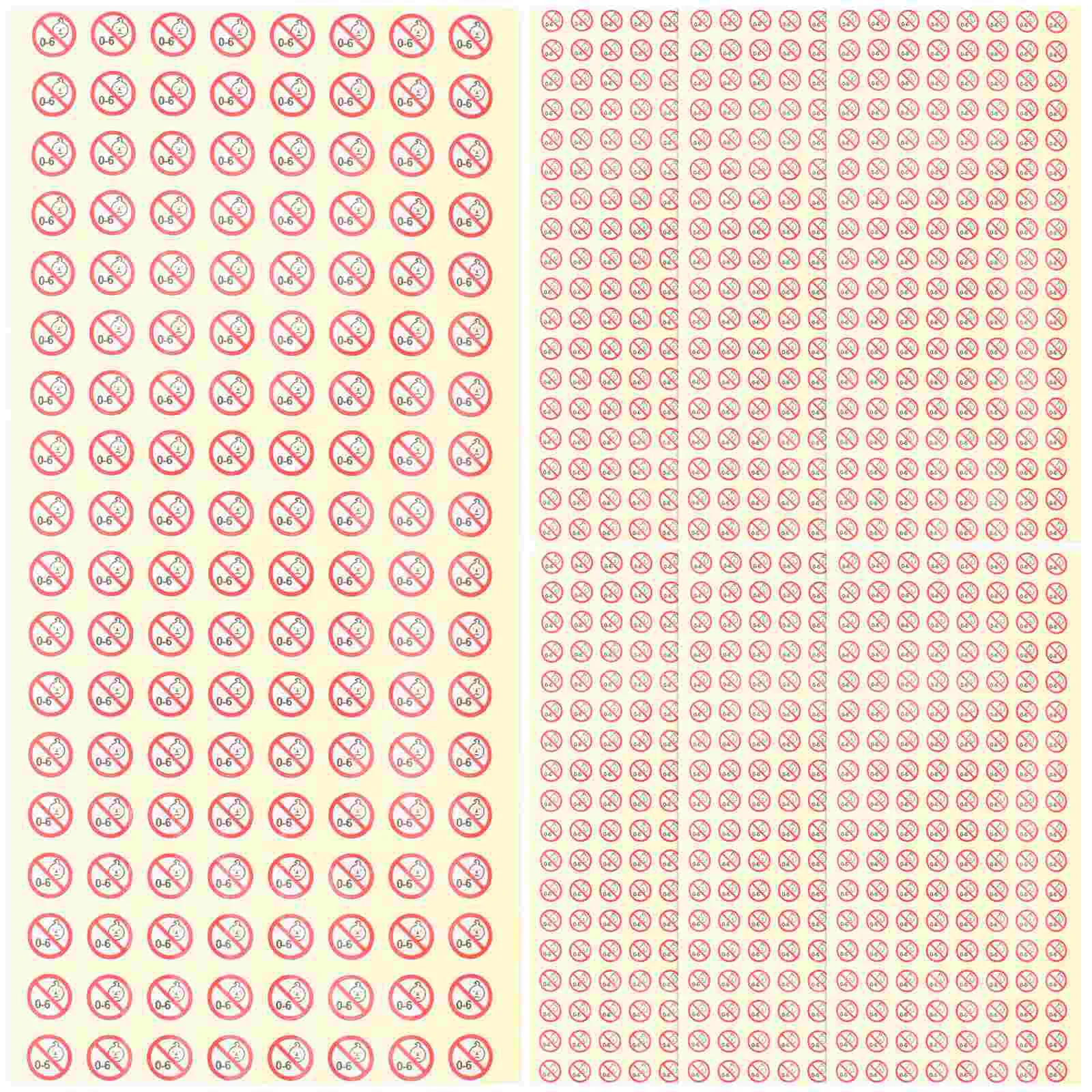 

1000 Pcs Stickers Colorful 0-3 Year Old Baby Prohibited Label Self-adhesive Toy Food 1000pcs (0-3 Years Old) Child Labels Paper
