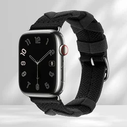 Premium Nylon Loop Band - Vibrant Colors & Durable Design - 38mm 40mm 41mm (Black)