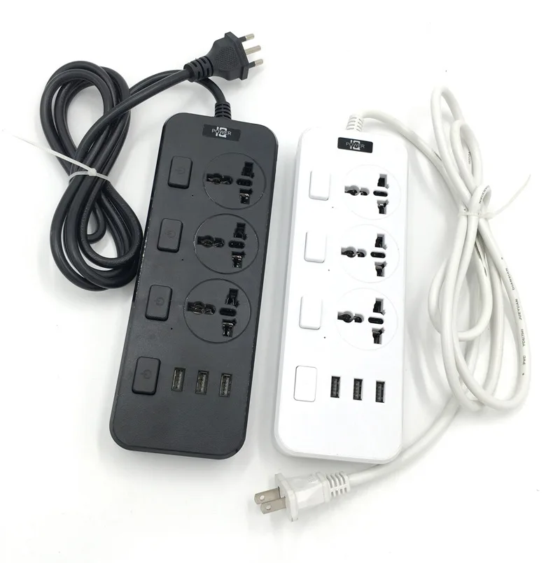 

Удлинитель с 3 USB-портами и 3 розетками, 2,1 А