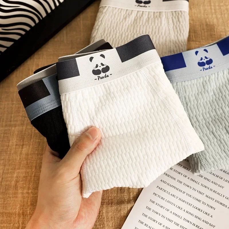 

Men's Underwear Bubble Cotton Boys Boxers Four Corners Young Men Simple, Comfortable and Breathable