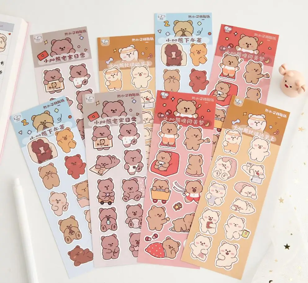 

48 pcs/lot Kawaii Bear Stickers DIY Diary Scrapbooking Label Sticker stationery Gift School Supplies