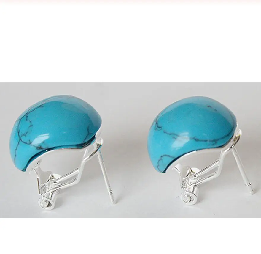 hot sell new - Lady&s generous Natural Turquoise  Inlay   Earrings