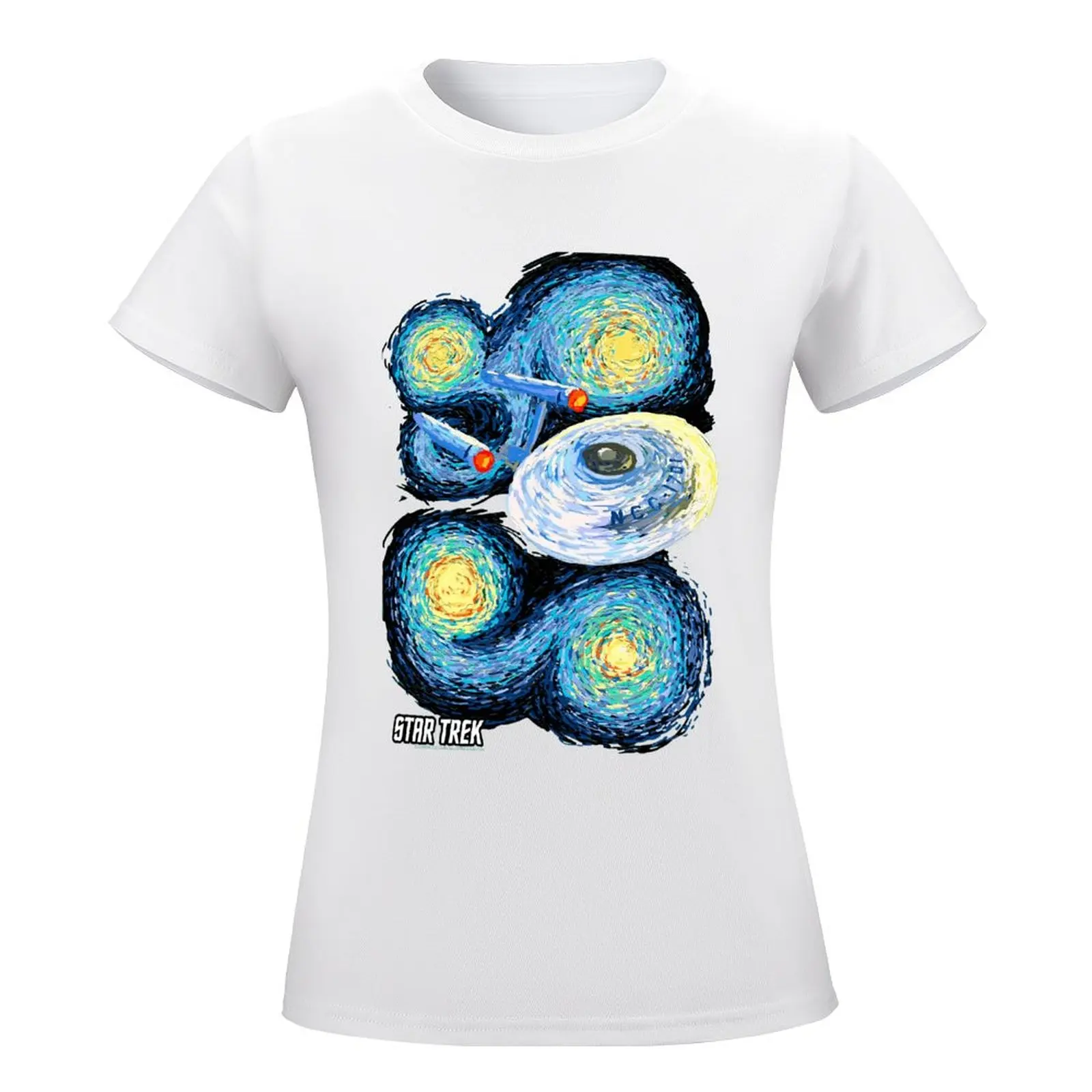 Star Trek Original Series Enterprise Oil Painting T-Shirt Girocollo Maglietta Sportiva Grafica Cool Novità Per Il Tempo Libero