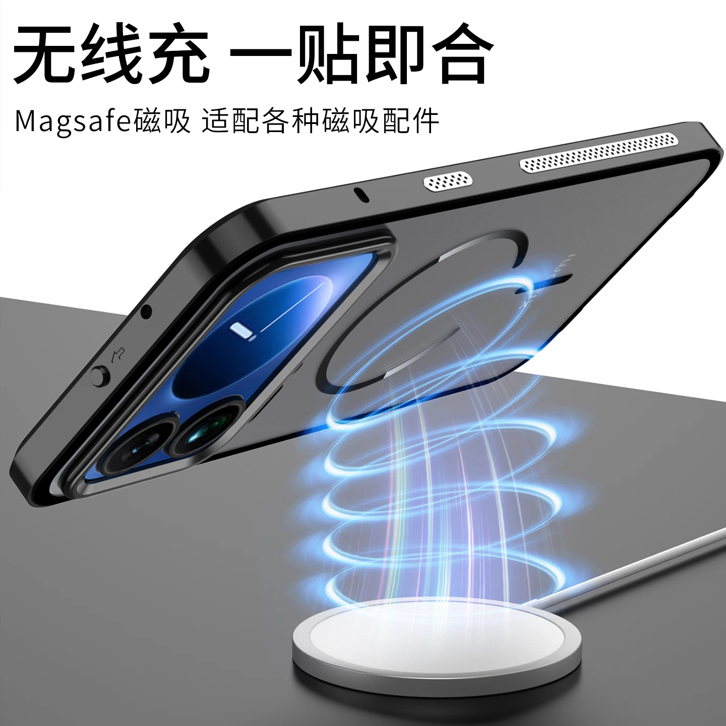 Magnetic Aluminium Frame Magsafe Case with Transparent Acrylic Back Cover