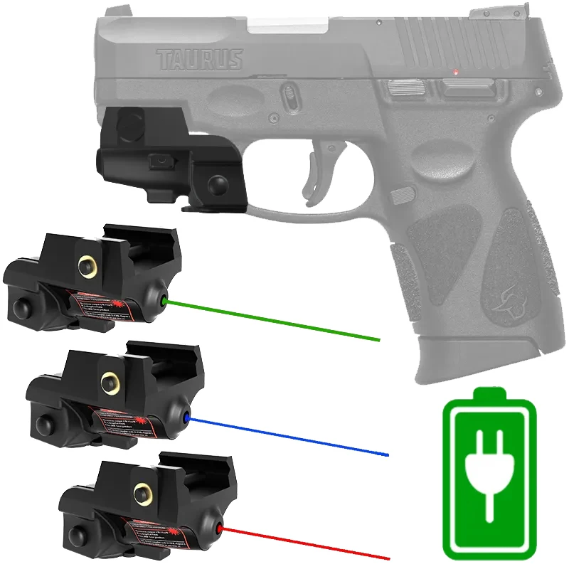 Pistola Compatta Mini Mirino Laser Rosso/Verde/Blu Puntatore Lsaer Per Taurus G2C 9Mm Ts9 Glock 17 43 43X Accessori Per Fucili Da Caccia